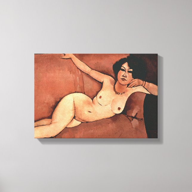Impressão Em Tela Amedeo Modigliani Woman Em Um Sofá (Frente)