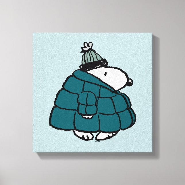 Impressão Em Tela Amendoins | Jaqueta Puffer de inverno de Snoopy (Frente)