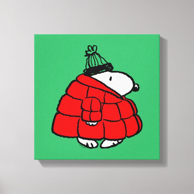 Impressão Em Tela Amendoins | Jaqueta Snoopy Red Puffer (Frente)
