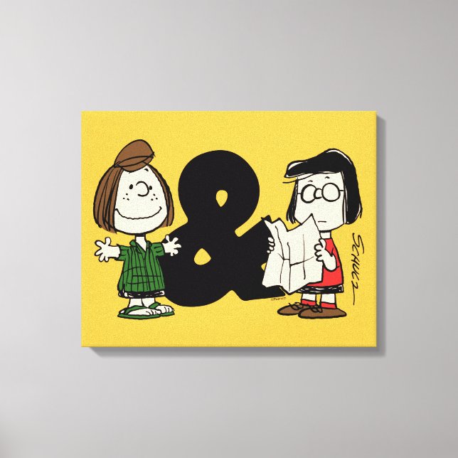 Impressão Em Tela Amendoins | Peppermint Patty & Marcie (Frente)