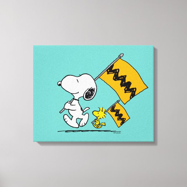 Impressão Em Tela Amendoins | Sinalizadores de Snoopy & Woodstock (Frente)