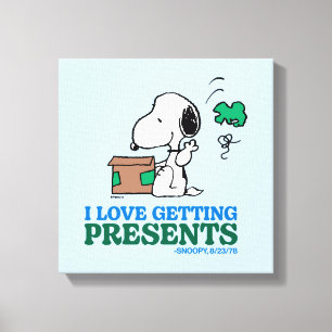 Impressão Em Tela Amendoins   Snoopy I Love Getting Present