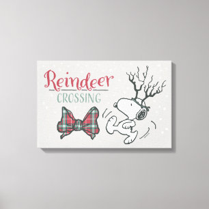 Impressão Em Tela Amendoins   Snoopy Reindeer