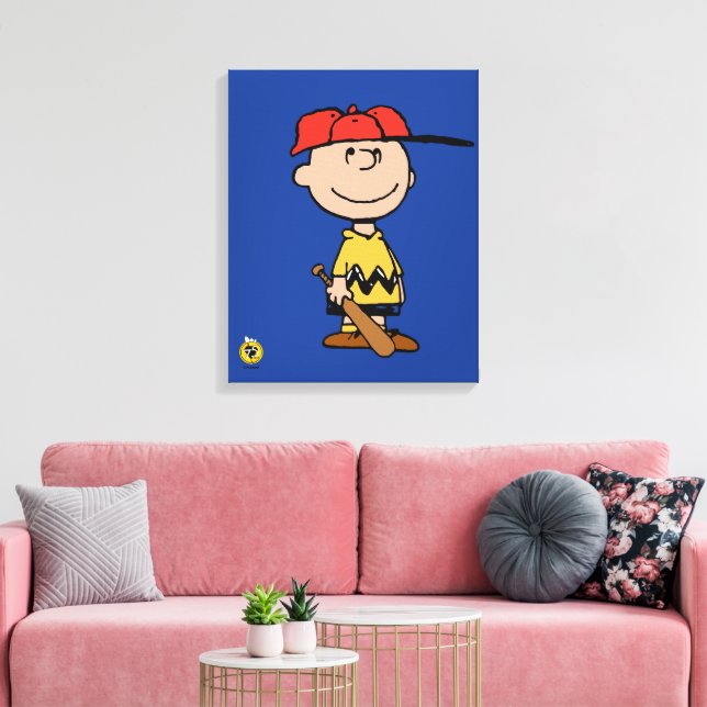 Impressão Em Tela Amendoins | Sorriso Charlie Brown Baseball (Insitu(Sala de estar))