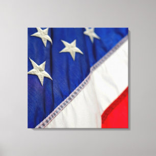Impressão Em Tela American Flag EUA Red White Blue