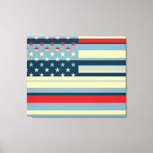 Impressão Em Tela American Flag Pop Art 2°