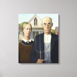 Impressão Em Tela American Gothic - Grant Wood