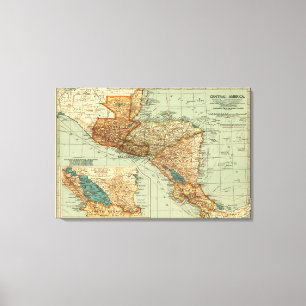 Impressão Em Tela AmericaPanoramic central MapCentral América 2