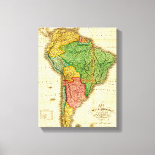 Impressão Em Tela AmericaPanoramic sul MapSouth América