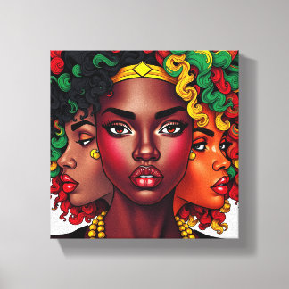 Impressão Em Tela Amigas irmãs sistas magia de menina negra sis