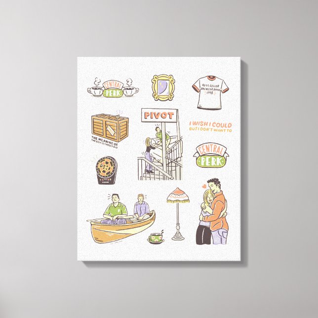 Impressão Em Tela AMIGOS™ | Ícones de desenho animado (Frente)