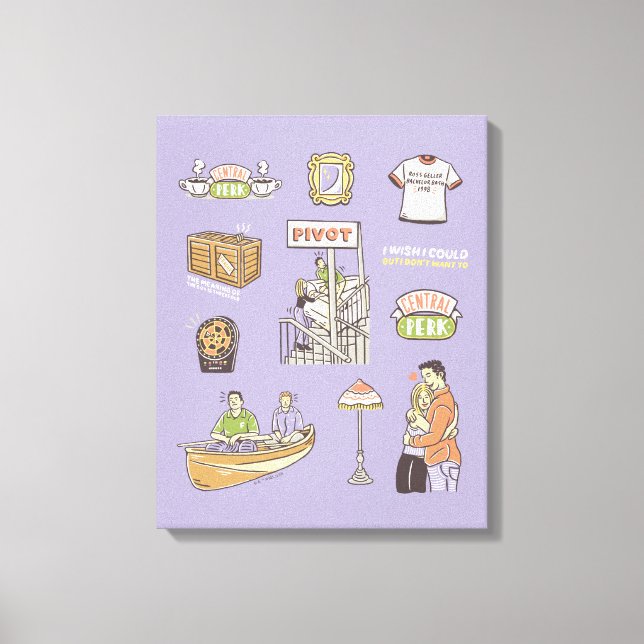 Impressão Em Tela AMIGOS™ | Ícones de desenho animado (Frente)