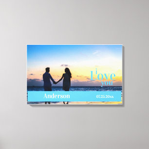 Impressão Em Tela Amo-Te Um Aniversário De Fotografia Personalizado 