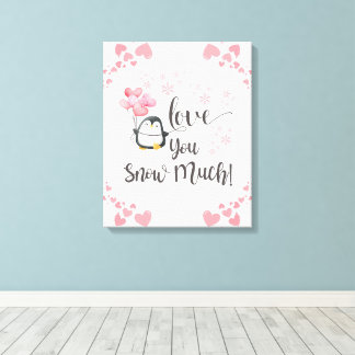 Impressão Em Tela Amor - Bonitas Crianças Penguin Personalizadas