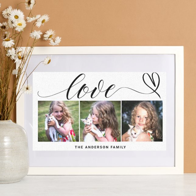 Impressão Em Tela Amor Com Colagem Personalizada De Fotos De Script  (Criador carregado)