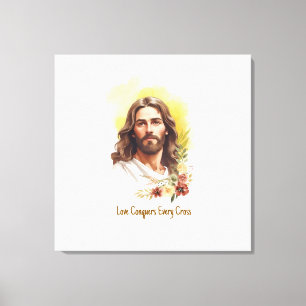 Impressão Em Tela Amor Conquista Cada Cruz - Jesus