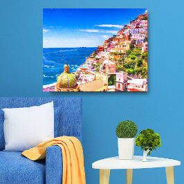Impressão Em Tela Amor De Positano Itália Tela Enrolada