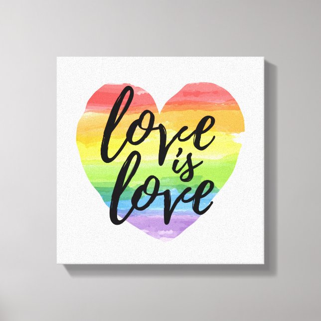 Impressão Em Tela Amor é Amor | Arco-Íris Coração-d'água (Frente)