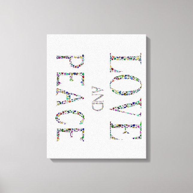 Impressão Em Tela Amor e Paz (Frente)