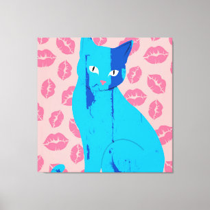 Impressão Em Tela Amor Meow-ment