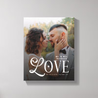 Amor Moderno Foto de Casamento Personalizado Monog