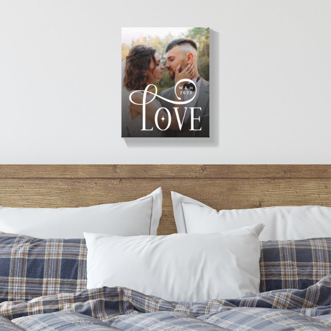 Impressão Em Tela Amor Moderno Personalizado Fotografia Casais Monog (Insitu(Quarto))