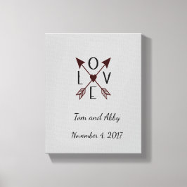 Impressão Em Tela Amor Personalizado com Flechas Casamento