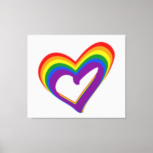 Impressão Em Tela Amor romântico do orgulho gay do coração da