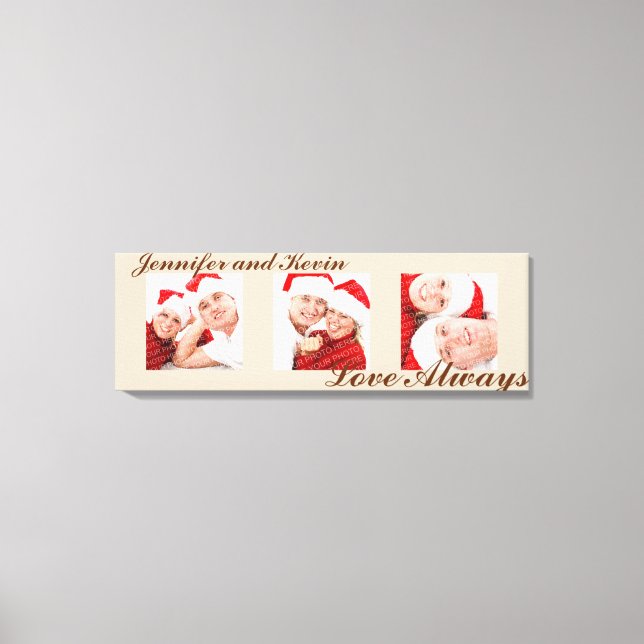 Impressão Em Tela Amor Sempre personalizado fotografia tríptica canv (Frente)
