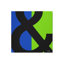 Ampersand em azul e verde