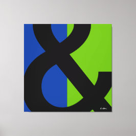 Impressão Em Tela Ampersand em azul e verde