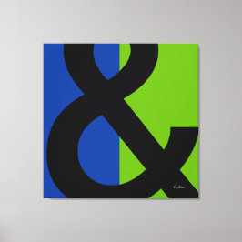 Impressão Em Tela Ampersand em azul e verde