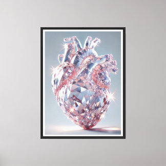 Impressão Em Tela Anatomia Cristal do Coração - Arte Realista do Cor