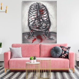 Impressão Em Tela Anatomia da gaiola vazia Horror gótico Arte surre