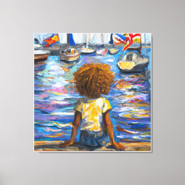 Impressão Em Tela Anders Artiontory*Sentado No Encaixe Da Baía* (Frente)