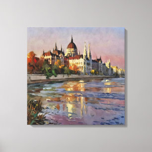 Impressão Em Tela Anders Artiories"Sunset Over Budapest"