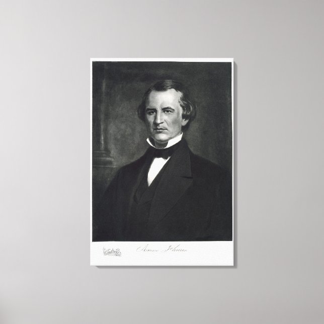 Impressão Em Tela Andrew Johnson (1808-75), 17º Presidente da ONU (Frente)