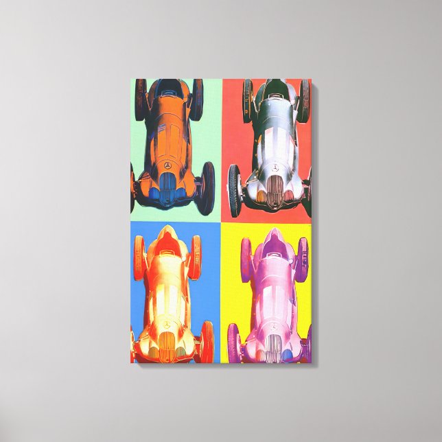 Impressão Em Tela Andy Warhol - Carro de Corrida Benz (Frente)