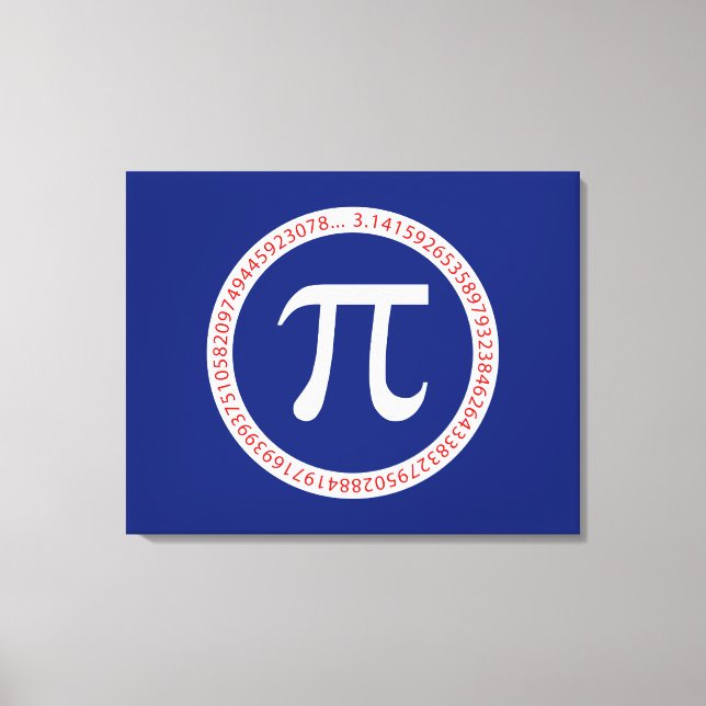 Impressão Em Tela Anel Pi no Marinho Azul (Frente)