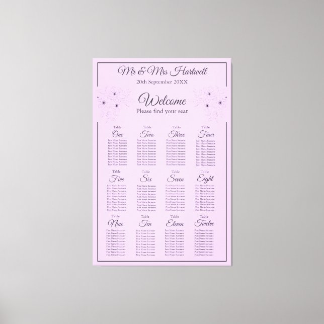 Impressão Em Tela Anemone em Lilac Sentado Gráfico~ 12 Sentos (Frente)