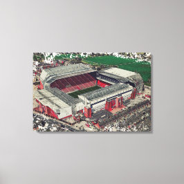 Impressão Em Tela Anfield Stadium Liverpool - Artistic Watercolour