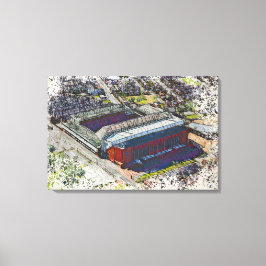 Impressão Em Tela Anfield Stadium Liverpool - Artistic Watercolour