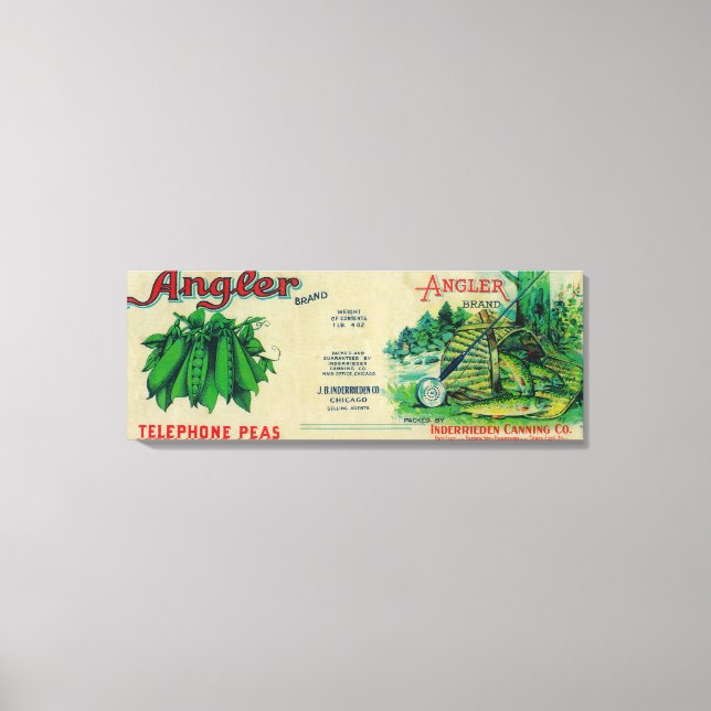 Impressão Em Tela Angler Peas LabelChicago, IL (Frente)