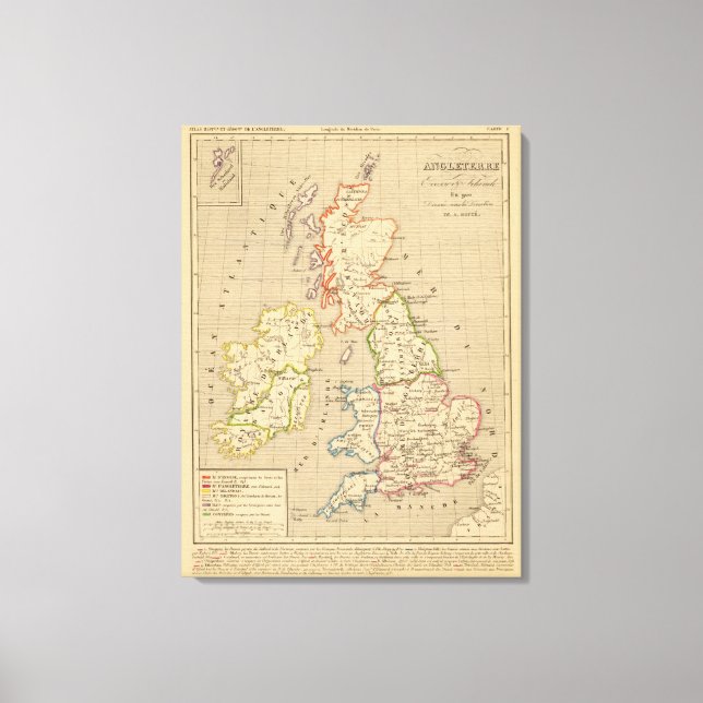 Impressão Em Tela Angleterre, Ecosse & Irlande en 900 (Frente)