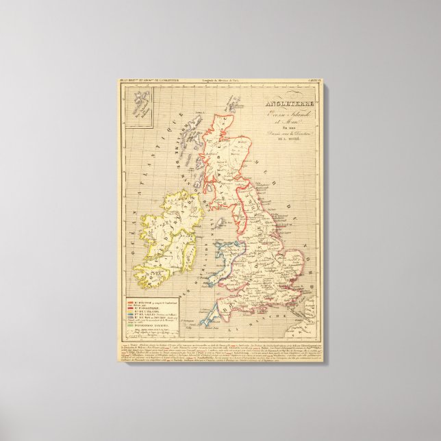 Impressão Em Tela Angleterre, Ecosse, Irlande et Man en 1100 (Frente)