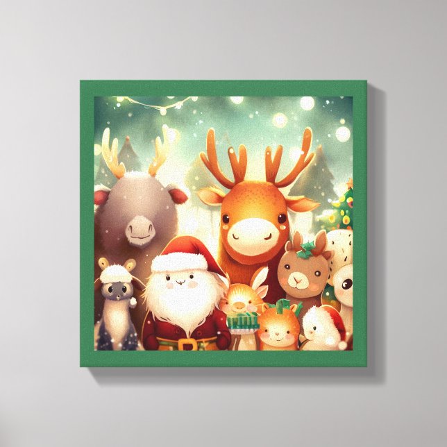 Impressão Em Tela Animais de Natal 8 (Frente)