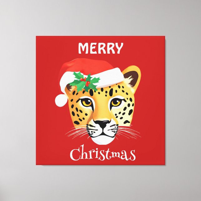 Impressão Em Tela Animais Safari Funny Cheetah leopardo Papais noeis (Frente)