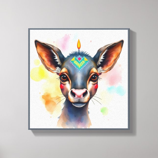 Impressão Em Tela Animais selvagens festivos Kwanzaa vibrantes em di (Frente)