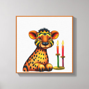 Impressão Em Tela Animais selvagens festivos Kwanzaa vibrantes em di