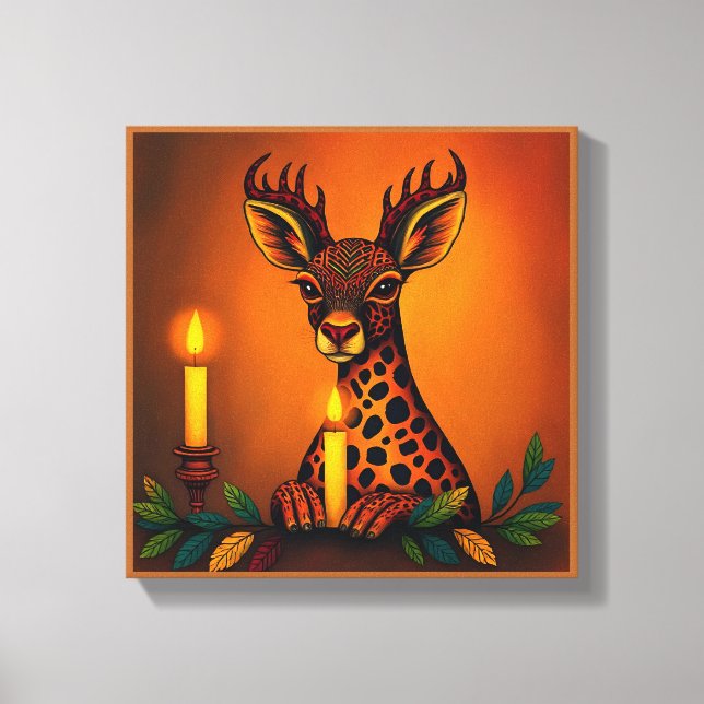 Impressão Em Tela Animais selvagens festivos Kwanzaa vibrantes em di (Frente)
